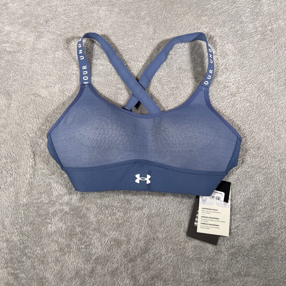 Under Armour Women Blue‎ Medium Support Convertible Straps Sports Bra XS